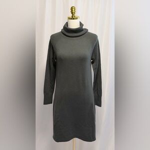 NWT Quince Mongolian Cashmere Turtleneck Sweater Dress Moss Cozy Luxury Small